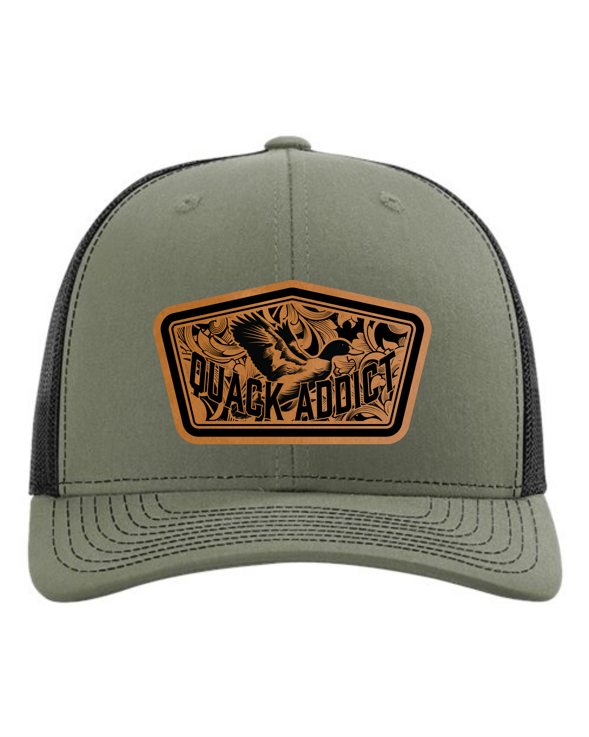 Cuztom Graphics custom hat with funny duck hunter gift design and mesh back in gray and black